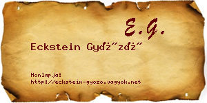 Eckstein Győző névjegykártya